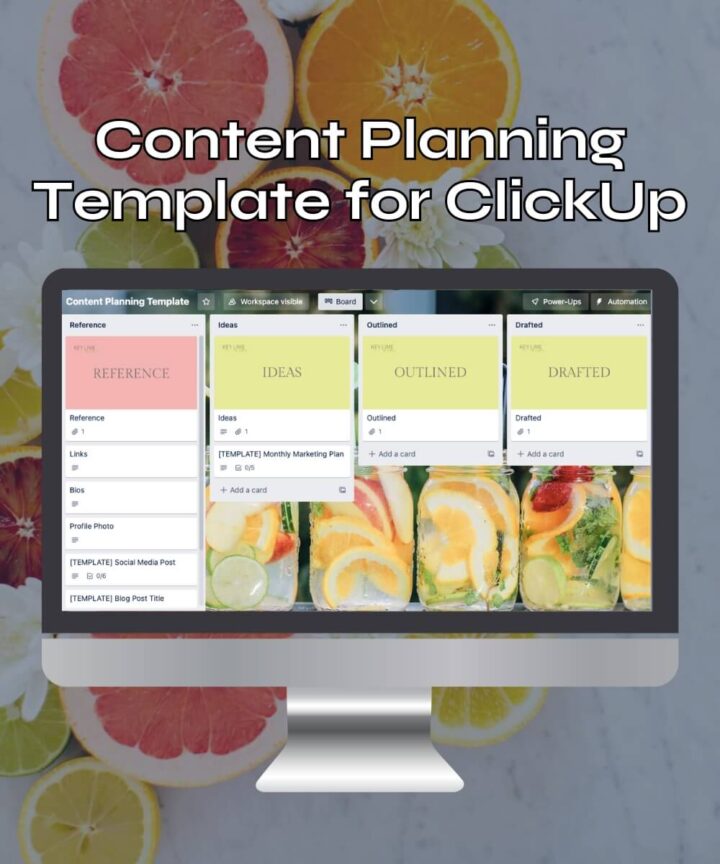 Sneak peek of the Content Planning Template for ClickUp