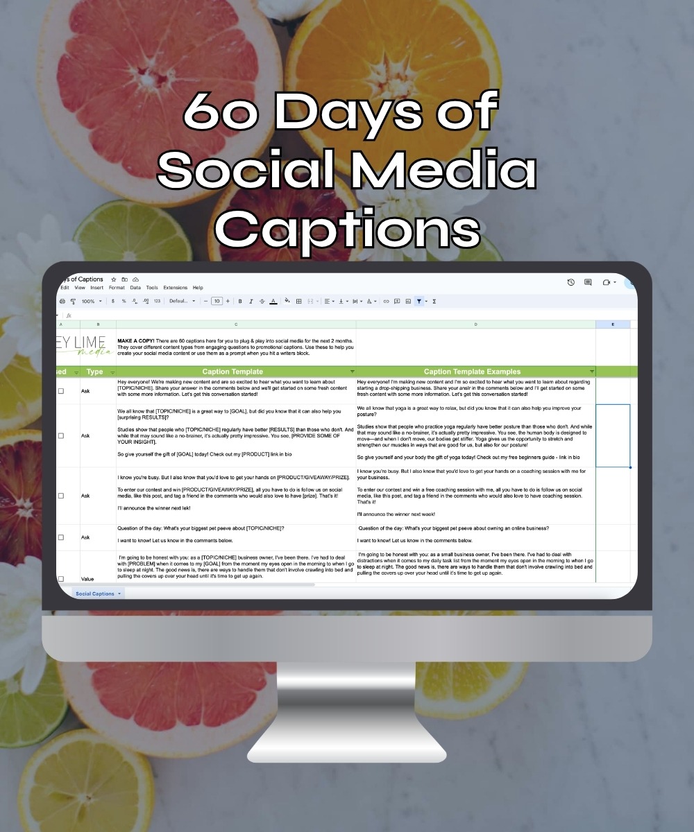 Preview of Social Media Caption Templates